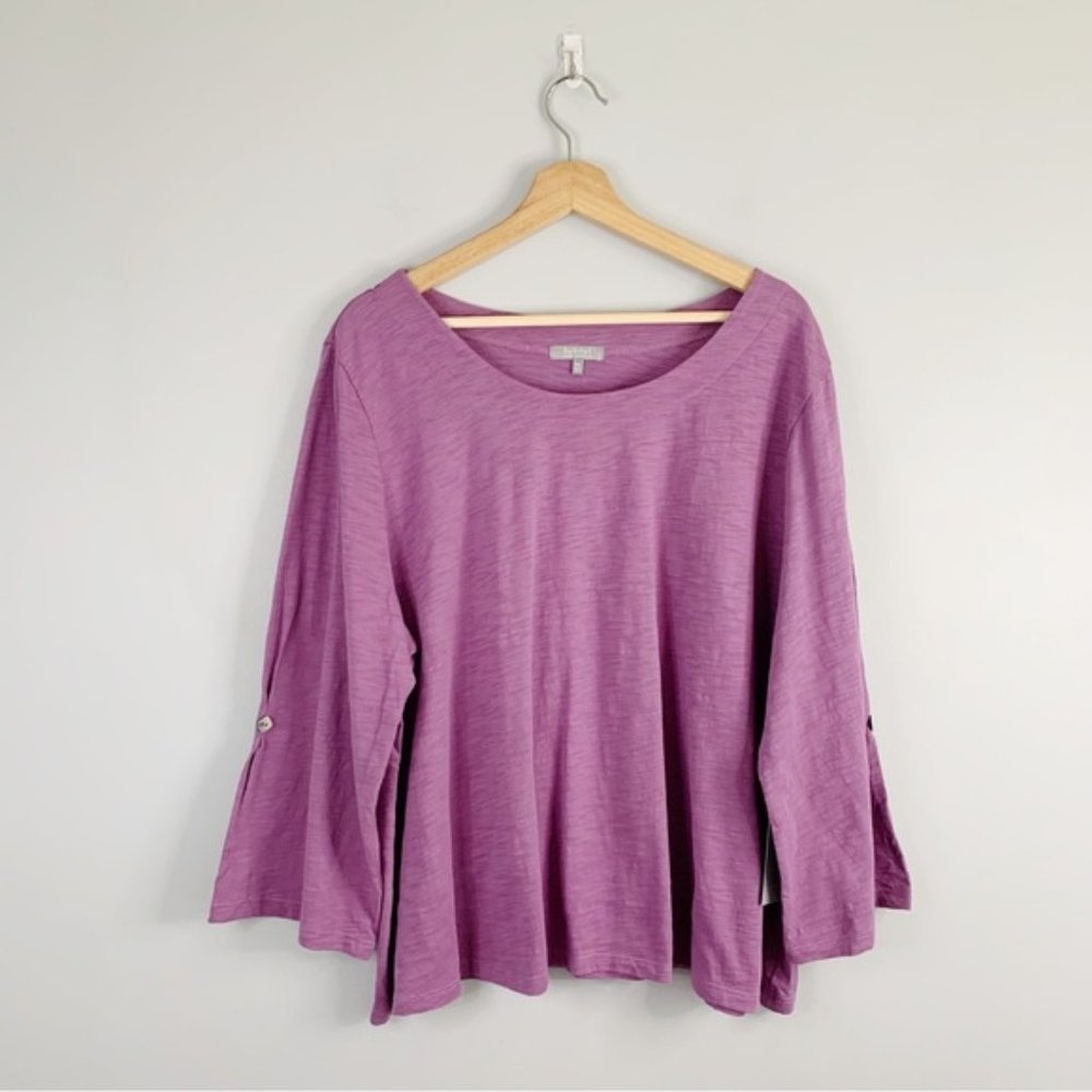 Habitat Womens Purple Top Shirt 100% Cotton NWT New Lightweight Relaxed Fit XXL